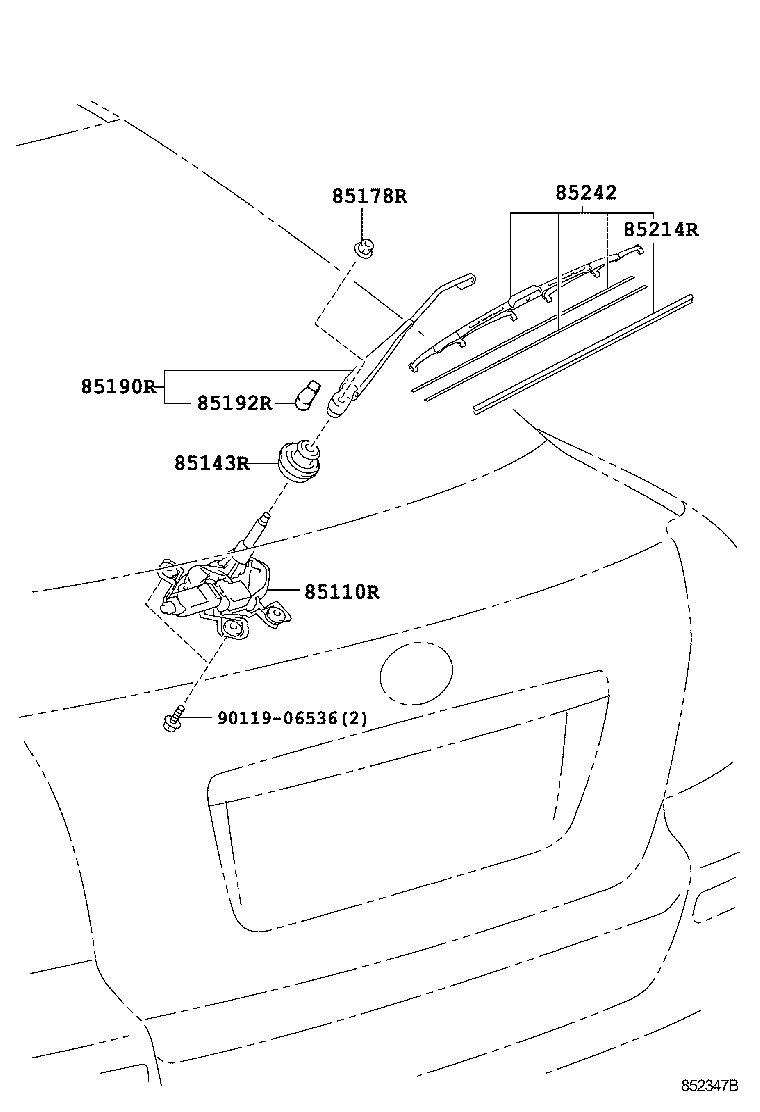85143-05050 GROMMET, REAR WIPER MOTOR product image