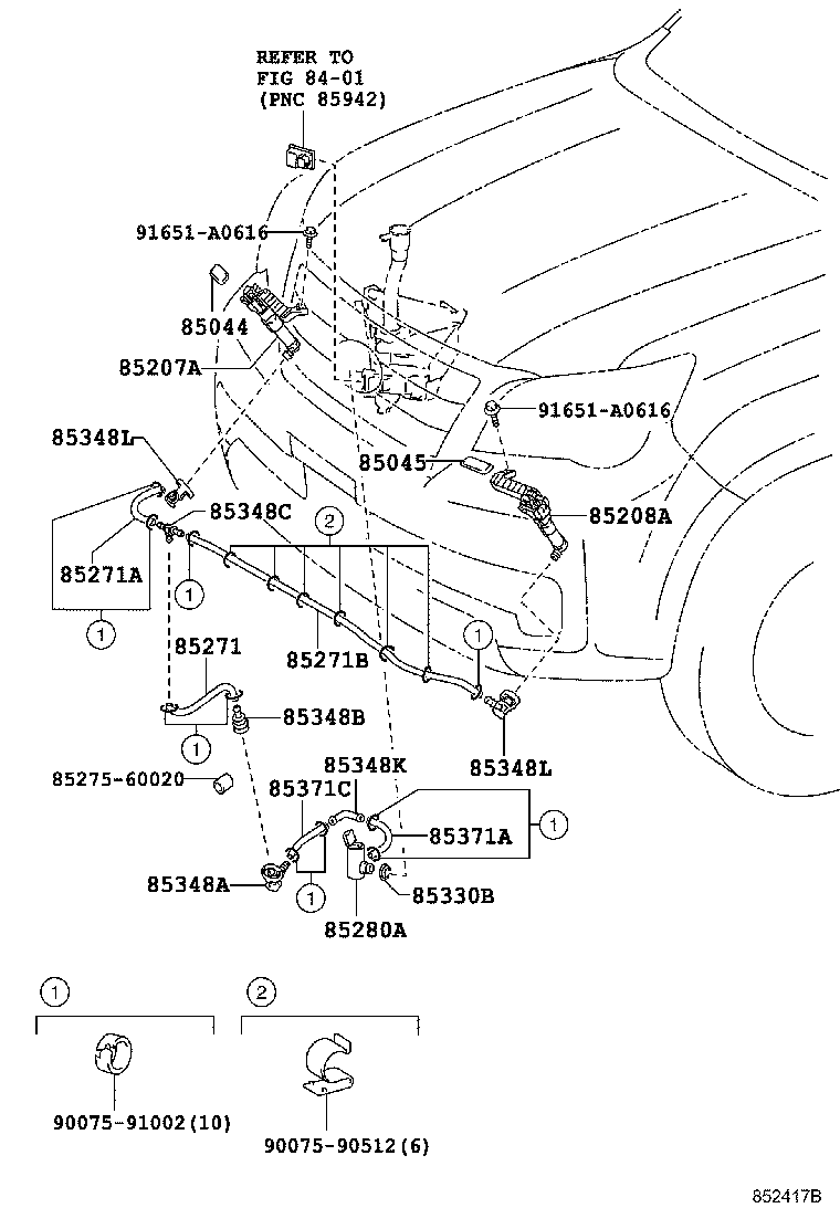 Toyota 85353-60090-C0 COVER, HEADLAMP WASHER, RH