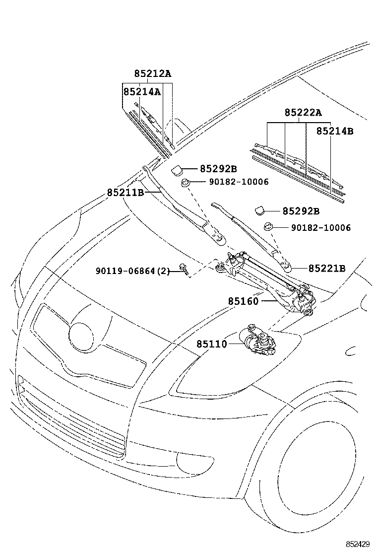 85150-52230 LINK ASSY, WINDSHIELD WIPER product image