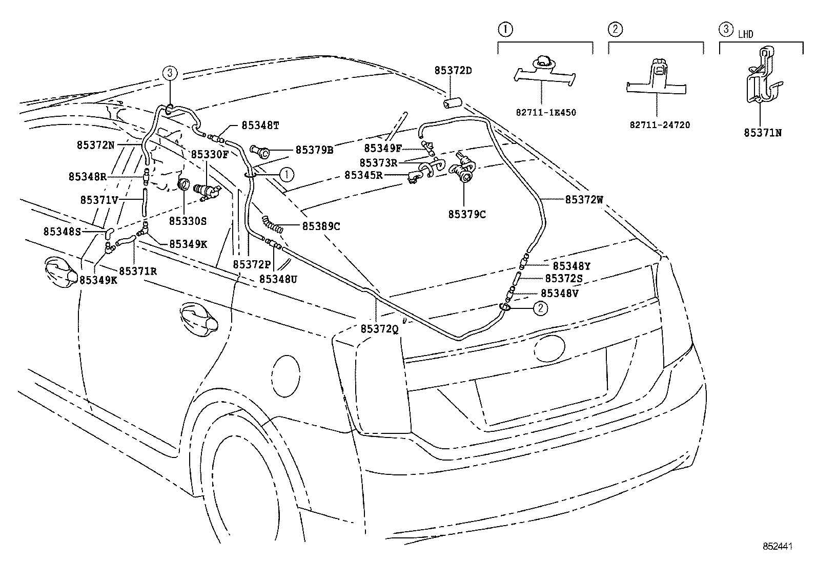 90099-33199 HOSE, REAR WASHER (FROM MOTOR TO JOINT) product image