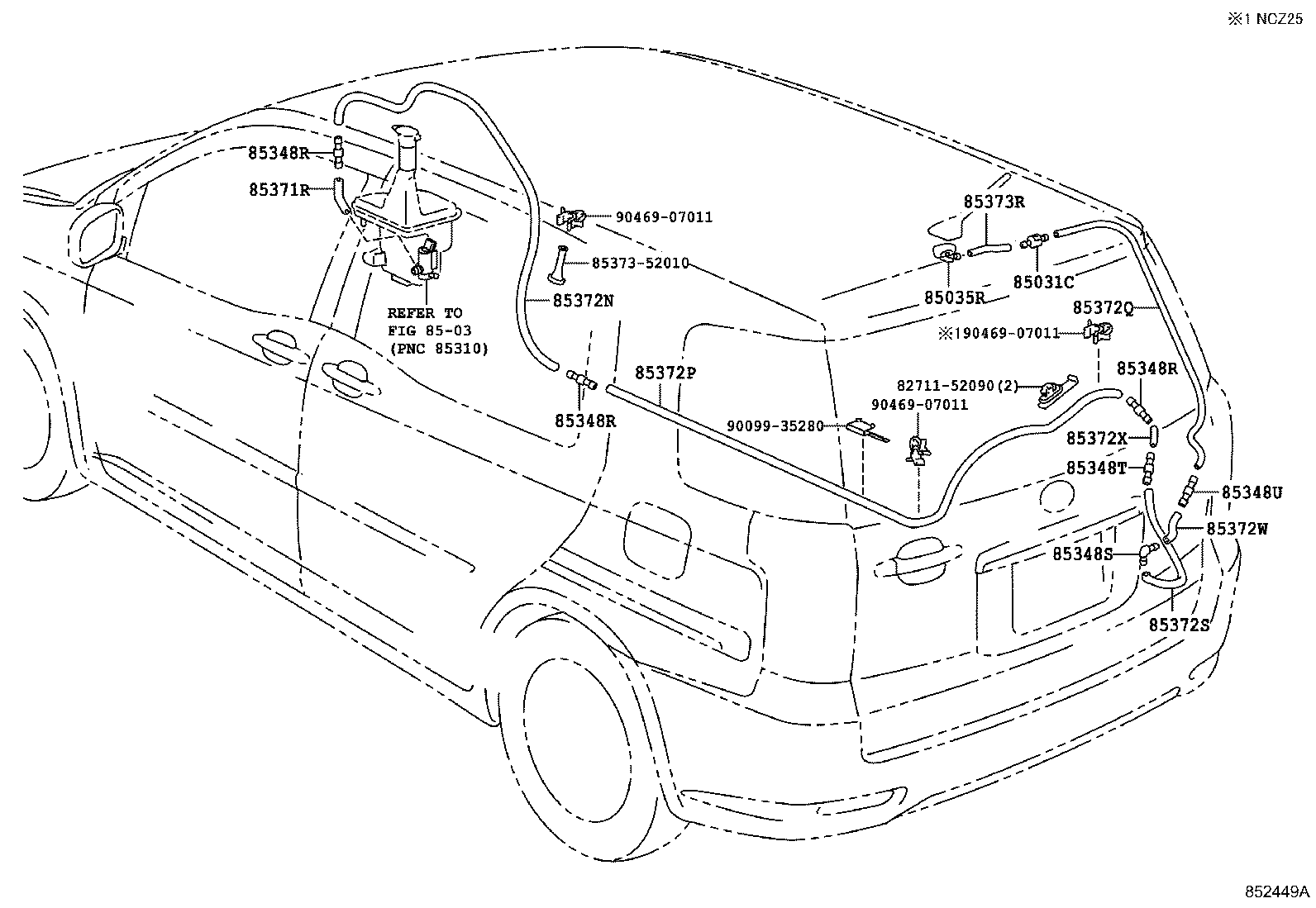 85391-46010 NOZZLE SUB-ASSY, REAR WASHER product image