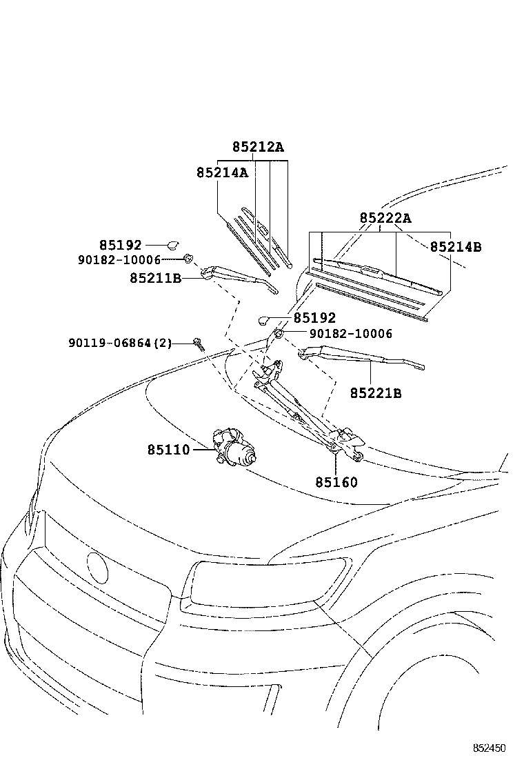 85212-12460 BLADE, FR WIPER, RH product image