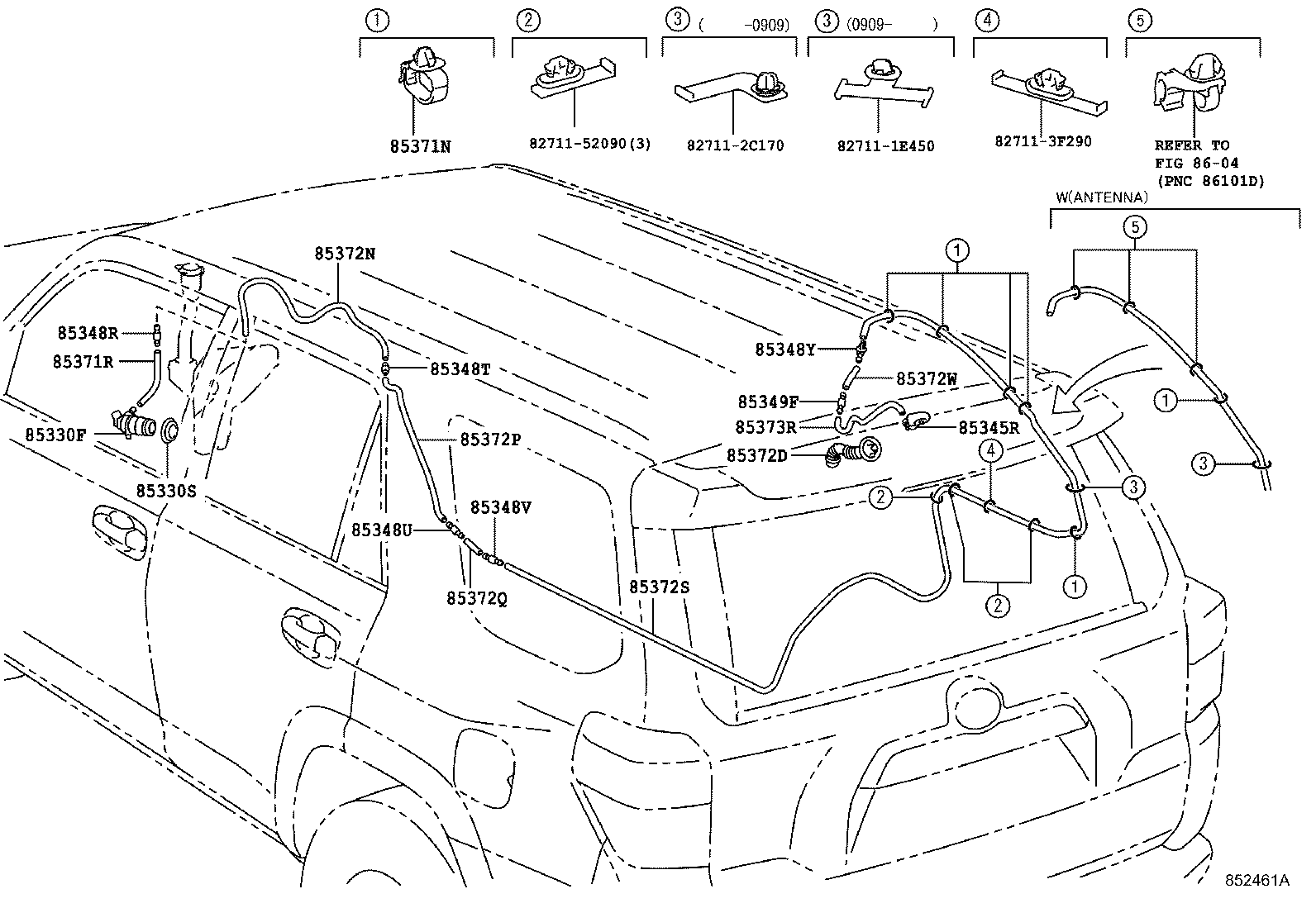 Toyota 85373-35030 GROMMET, REAR WASHER HOSE