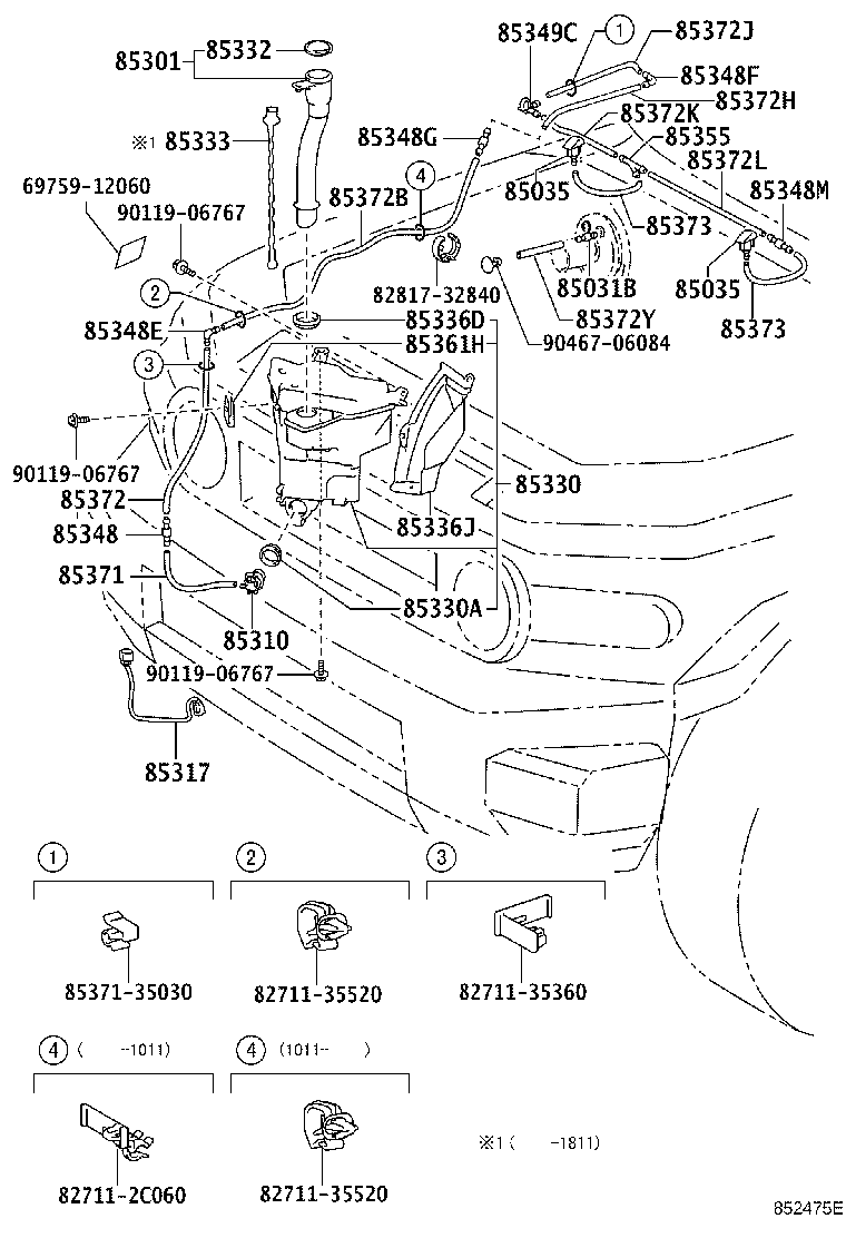 85317-35320 WIRING ASSY, WASHER product image