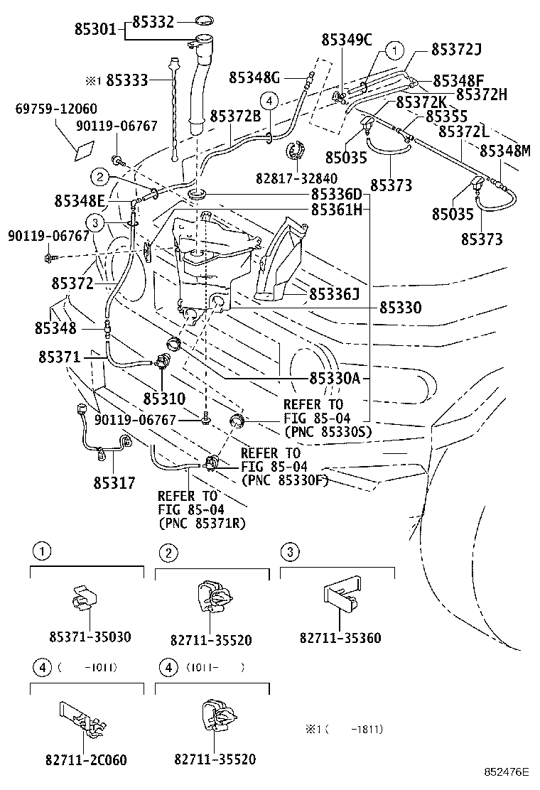 85317-35320 WIRING ASSY, WASHER product image