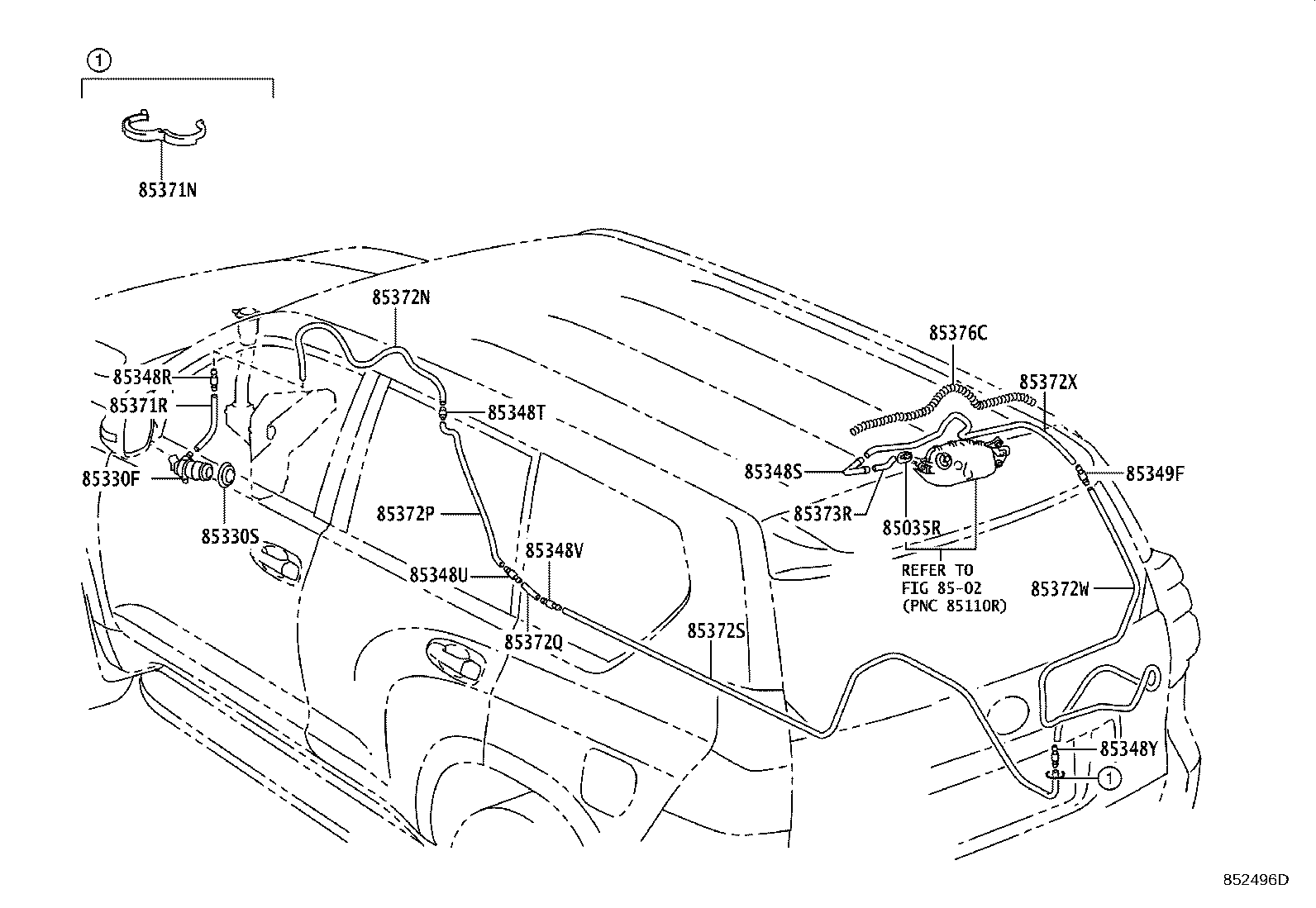 90068-59092 HOSE, REAR WASHER (FROM JOINT TO JOINT), NO.4 product image