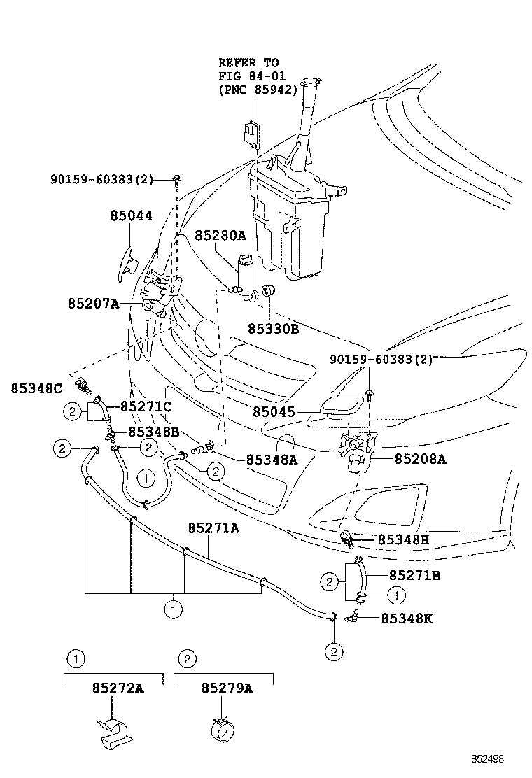 85207-02110 ACTUATOR SUB-ASSY, HEADLAMP WASHER, RH product image