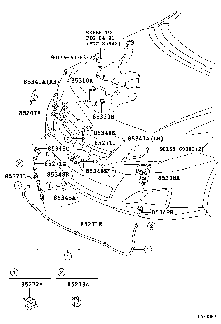 85207-02100 ACTUATOR SUB-ASSY, HEADLAMP WASHER, RH product image