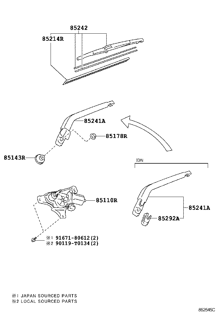 85143-0D040 GROMMET, REAR WIPER MOTOR product image