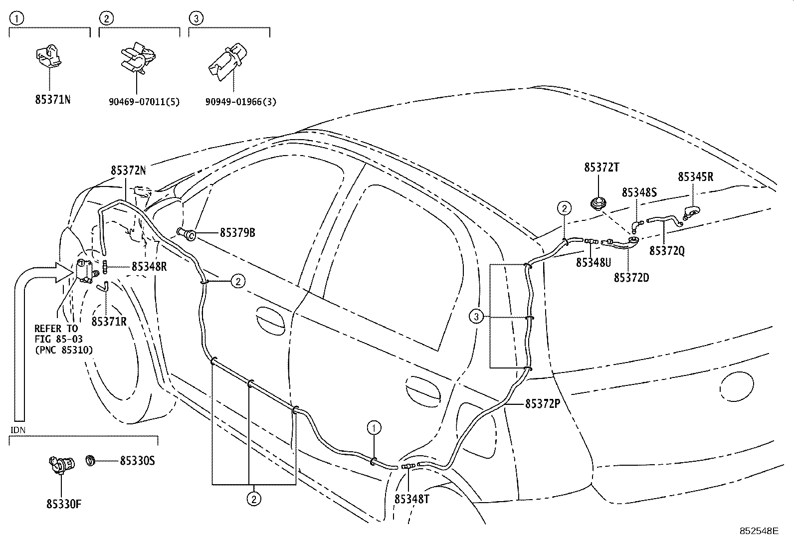 85375-0D210 JOINT, REAR WASHER HOSE, NO.1 product image
