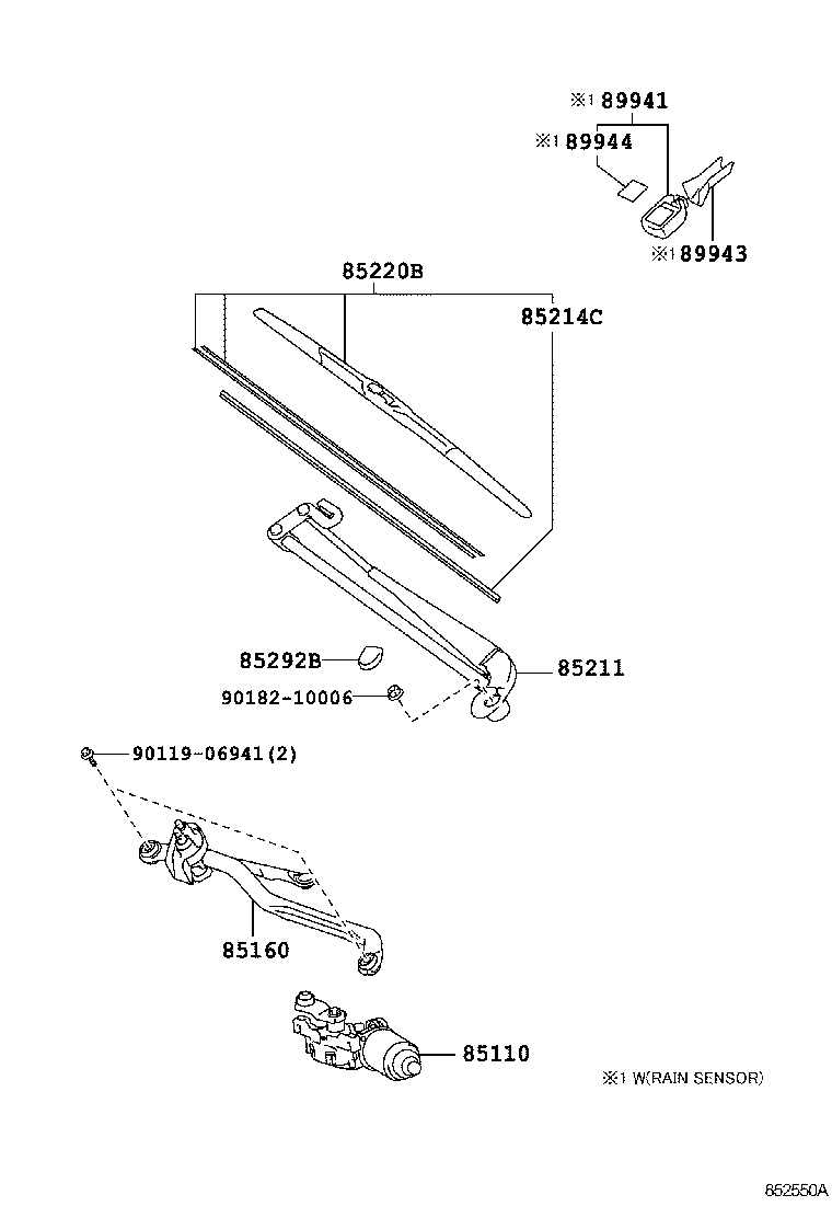 89941-52010 SENSOR, RAIN product image