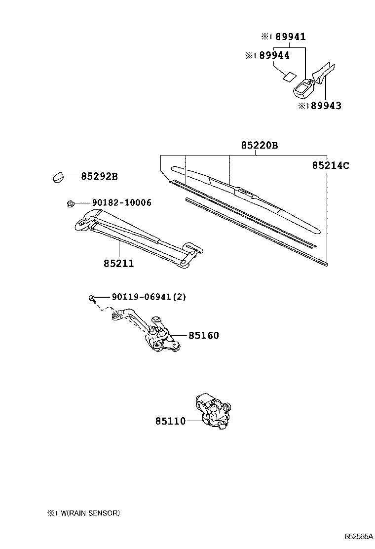 89941-52010 SENSOR, RAIN product image