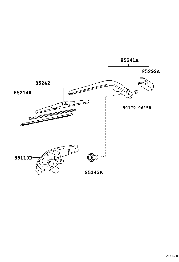 85143-52040 GROMMET, REAR WIPER MOTOR product image