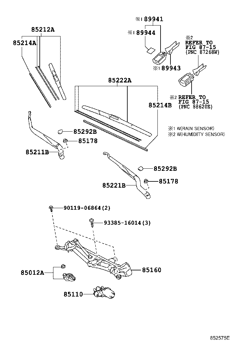 Toyota 85110-76030 MOTOR ASSY, WINDSHIELD WIPER