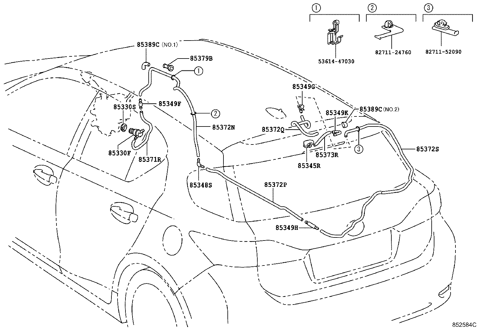 Toyota 90099-33183 HOSE, REAR WASHER (FROM MOTOR TO JOINT)