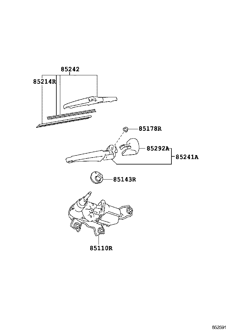 85143-28070 GROMMET, REAR WIPER MOTOR product image