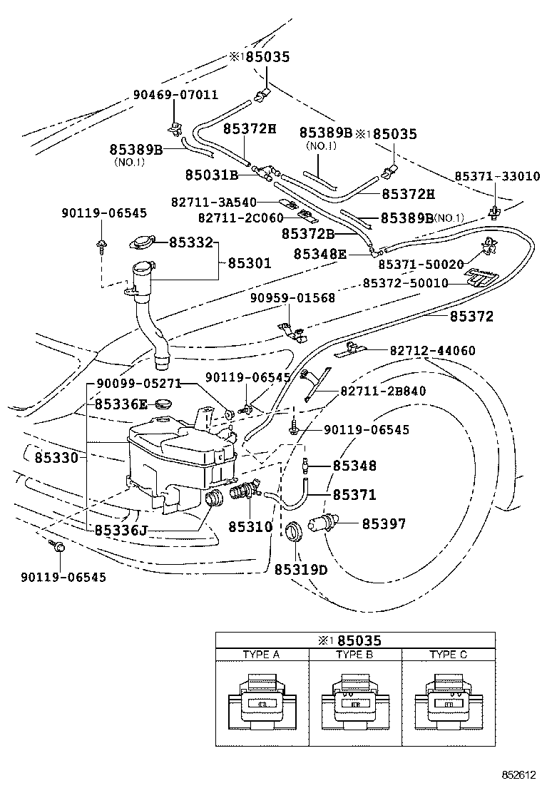 85315-50170 JAR ASSY, WINDSHIELD WASHER product image