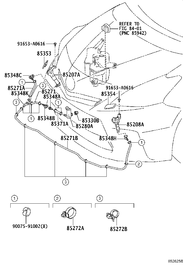 Toyota 82711-16830 CLAMP, HEADLAMP CLEANER, NO.2