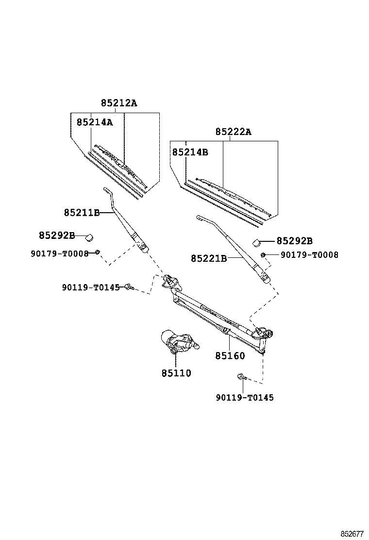 85110-0K091 MOTOR ASSY, WINDSHIELD WIPER product image
