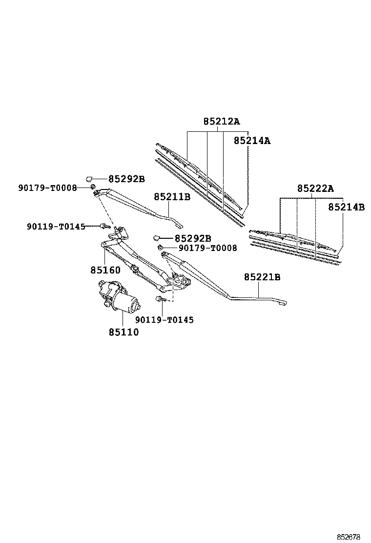 85110-0K091 MOTOR ASSY, WINDSHIELD WIPER product image