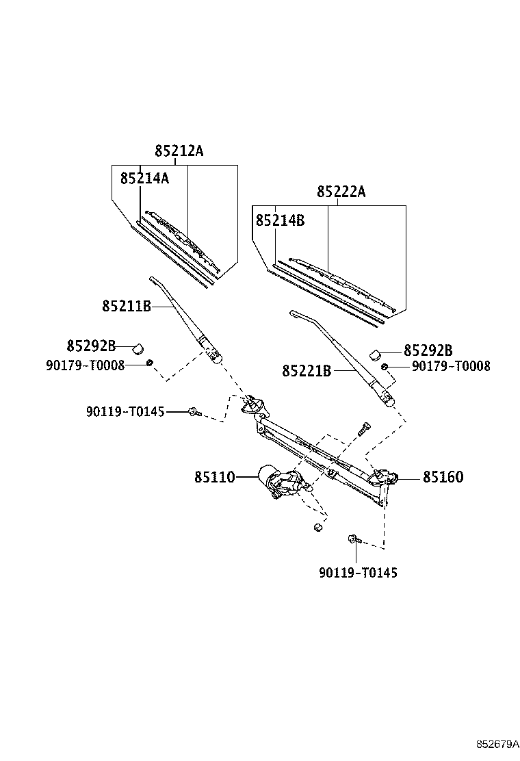 Toyota 85110-0K061 MOTOR ASSY, WINDSHIELD WIPER
