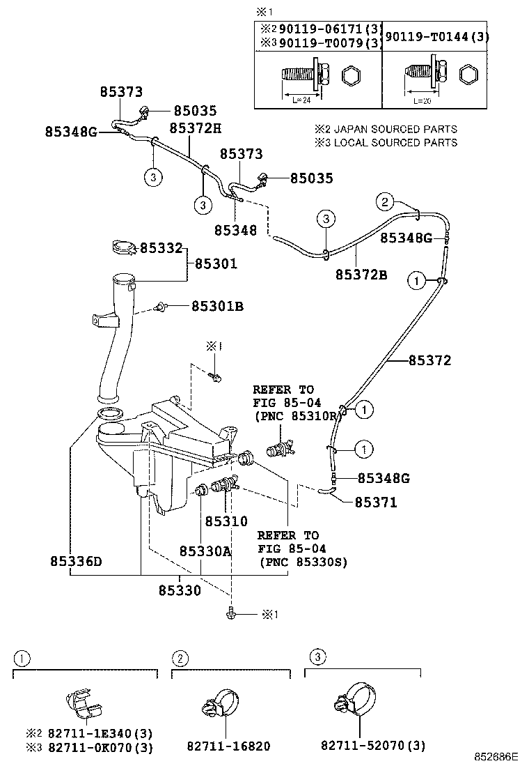 85355-71020 JAR ASSY, WINDSHIELD WASHER product image