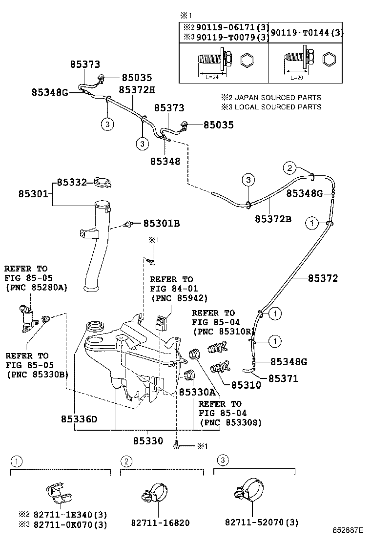 85355-71020 JAR ASSY, WINDSHIELD WASHER product image