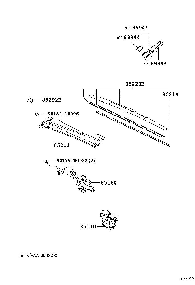 85212-0D102 BLADE, FRONT WIPER product image