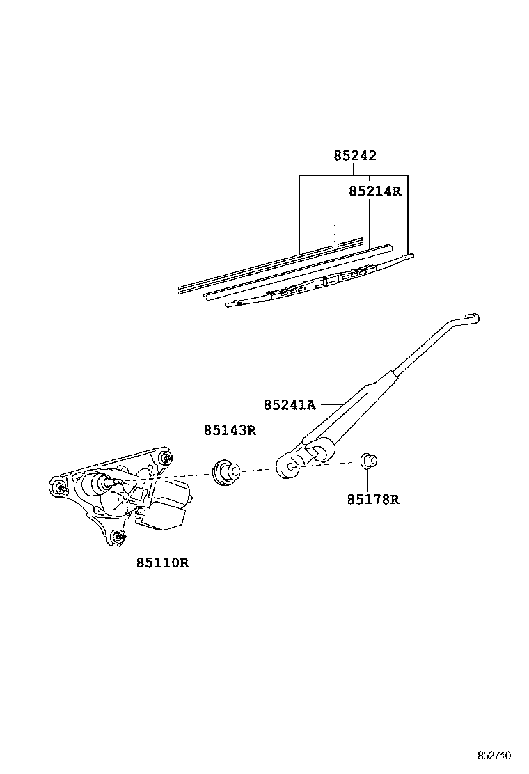 85143-60160 GROMMET, REAR WIPER MOTOR product image