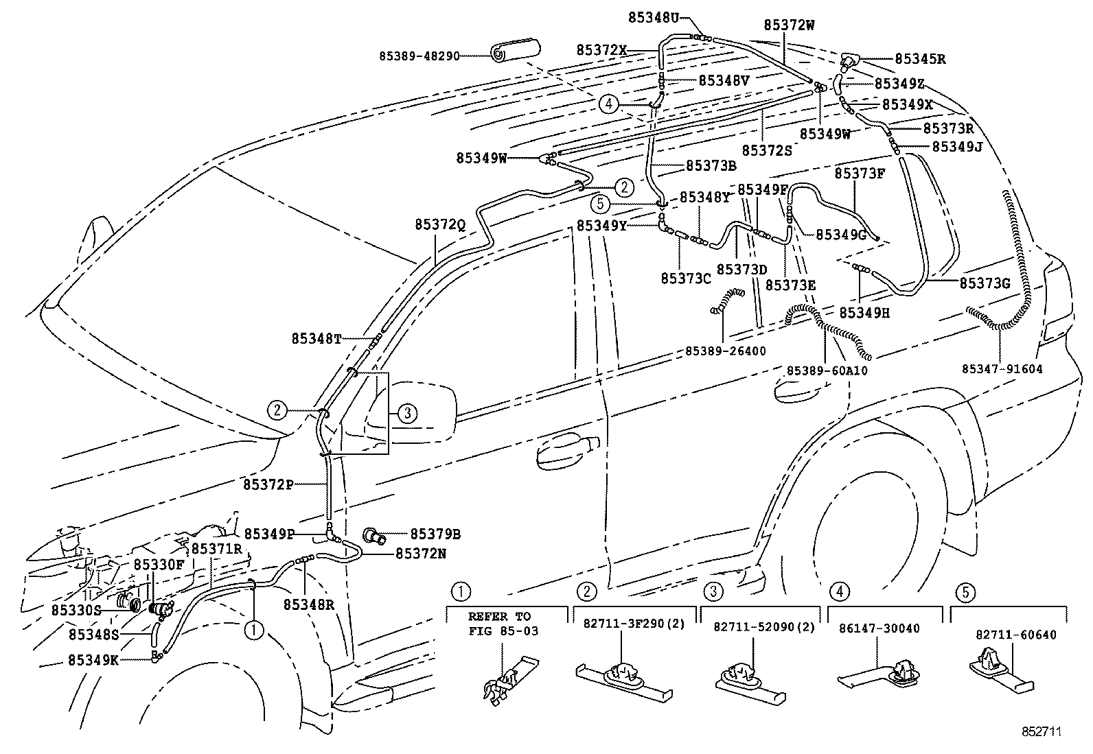 85391-60140 NOZZLE, REAR WASHER product image
