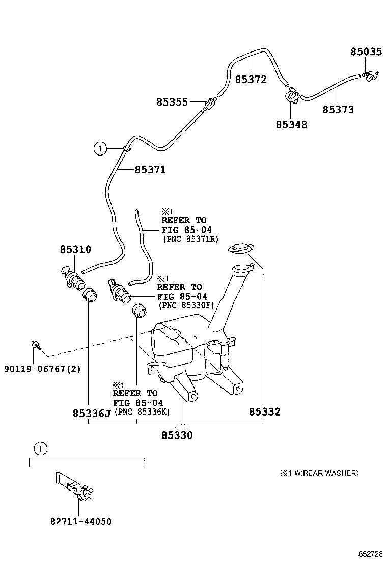 85375-52441 JOINT, WINDSHIELD WASHER HOSE, NO.1 product image