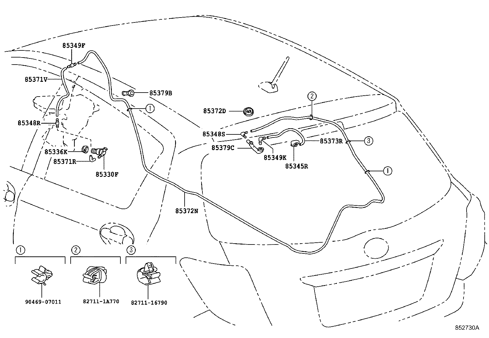 Toyota 85355-14481 HOSE, REAR WASHER (FROM MOTOR TO JOINT)
