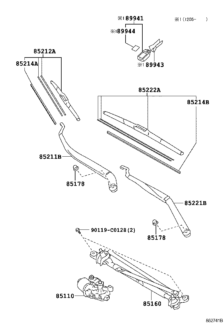 85110-06150 MOTOR ASSY, WINDSHIELD WIPER product image