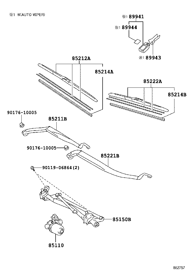 85110-06140 MOTOR ASSY, WINDSHIELD WIPER product image