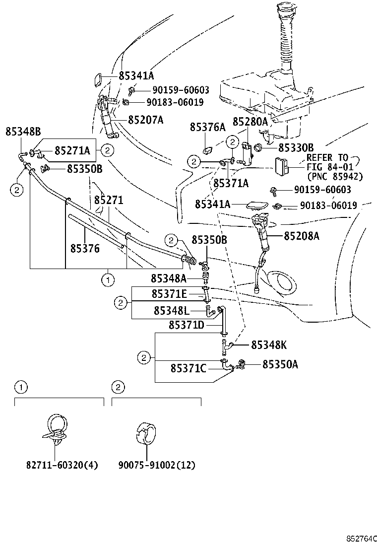 Toyota 90075-90006 CLAMP, HEADLAMP CLEANER, NO.1