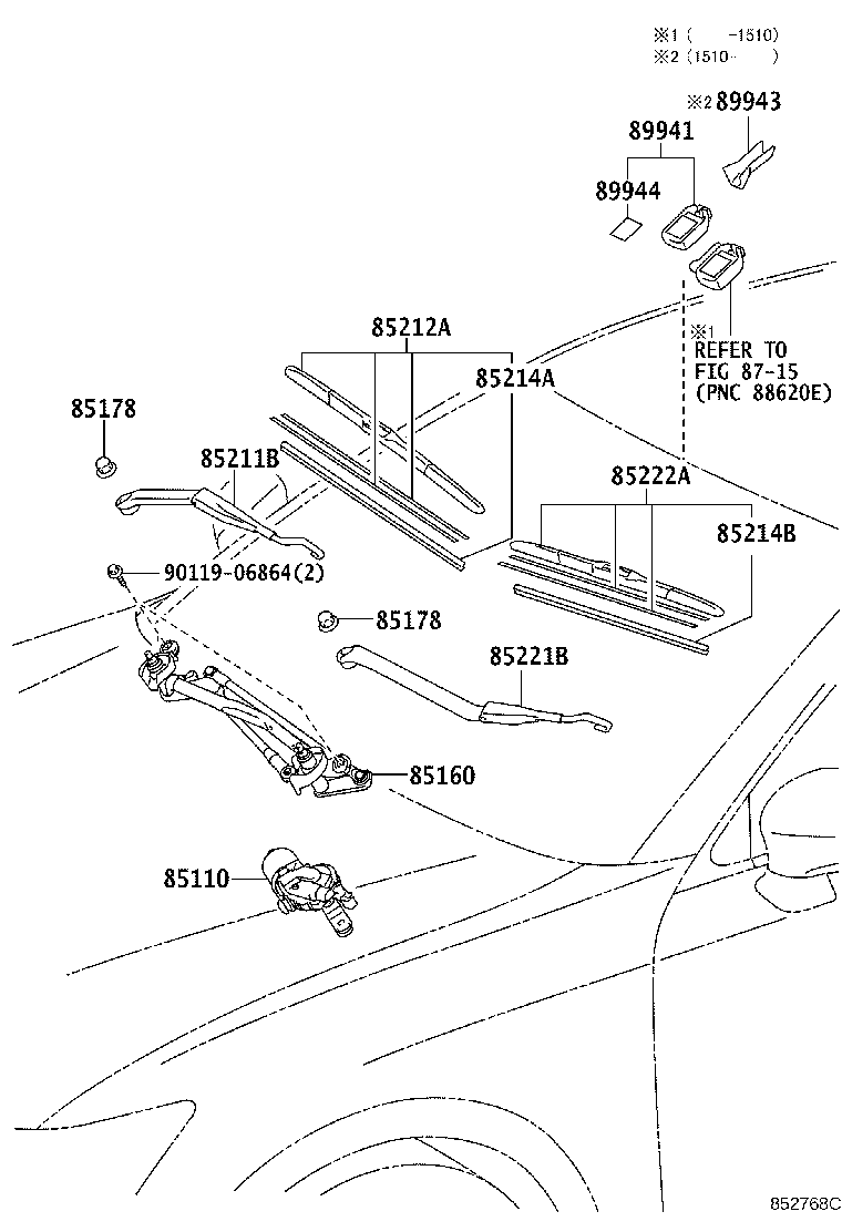 85110-30630 MOTOR ASSY, WINDSHIELD WIPER product image