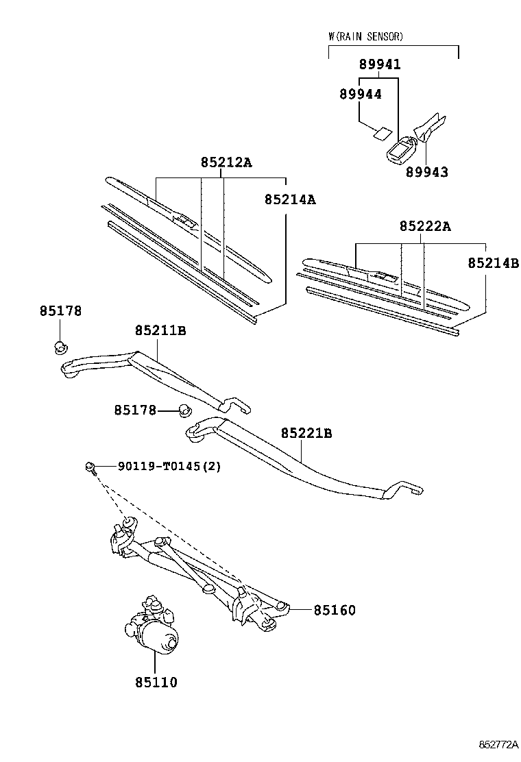 85110-06160 MOTOR ASSY, WINDSHIELD WIPER product image