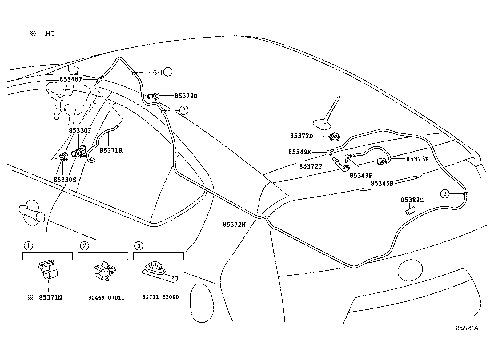 85391-52170 NOZZLE, REAR WASHER product image