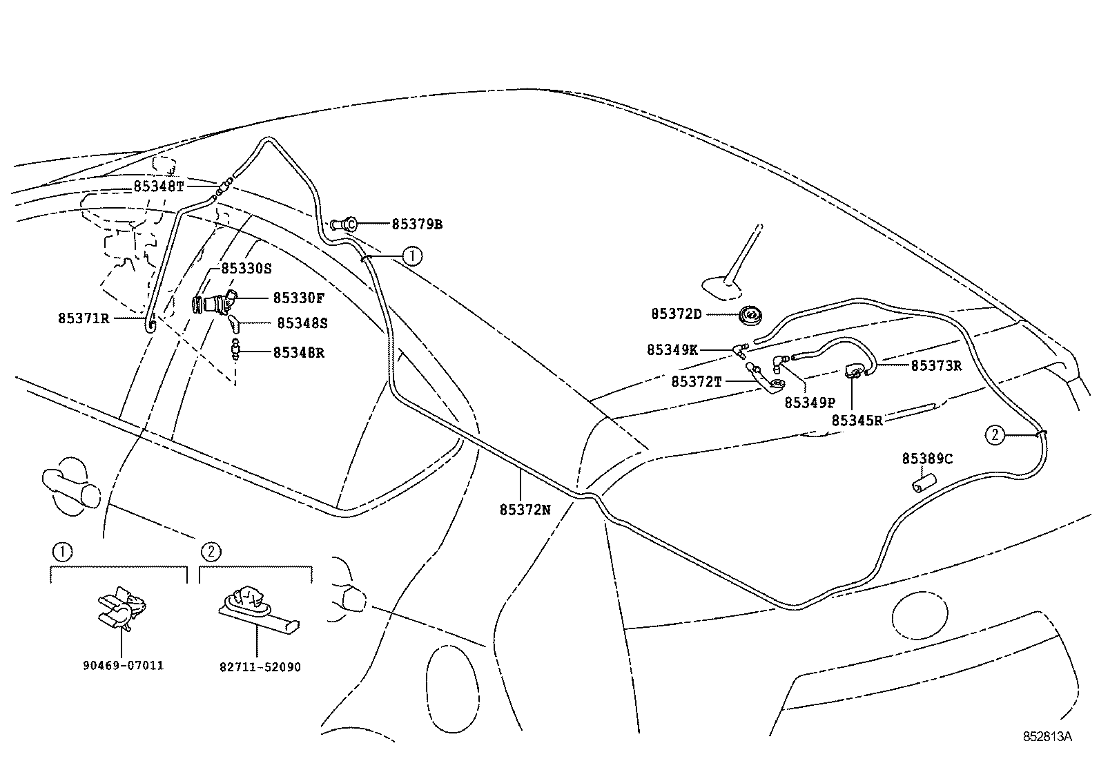 85391-52170 NOZZLE, REAR WASHER product image