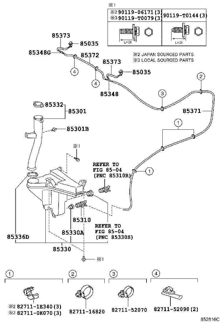 85355-71020 JAR ASSY, WINDSHIELD WASHER product image