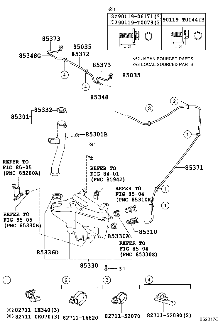 85355-71020 JAR ASSY, WINDSHIELD WASHER product image