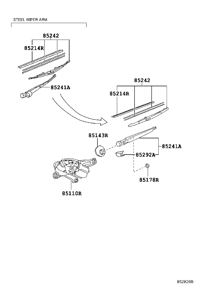 85143-60130 GROMMET, REAR WIPER MOTOR product image