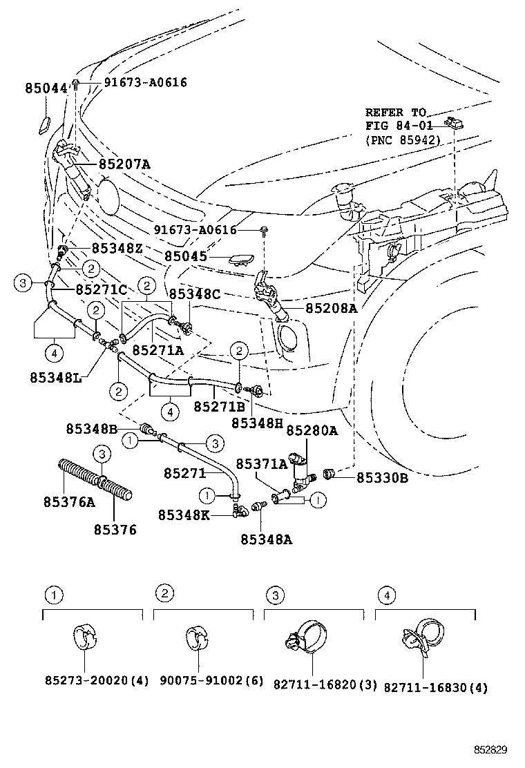 85361-60190 BRACKET, HEADLAMP CLEANER WASHER product image
