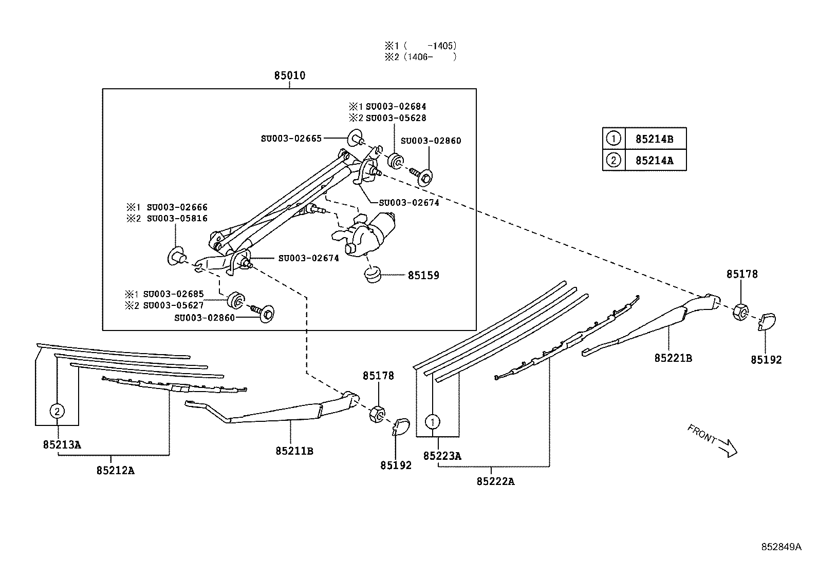 Toyota SU003-04216 RUBBER, WIPER, RH