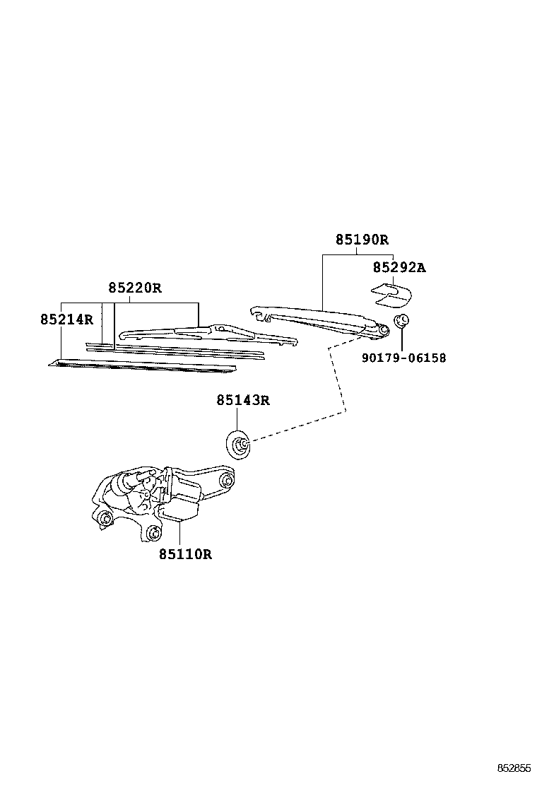 85241-42060 ARM ASSY, REAR WIPER product image