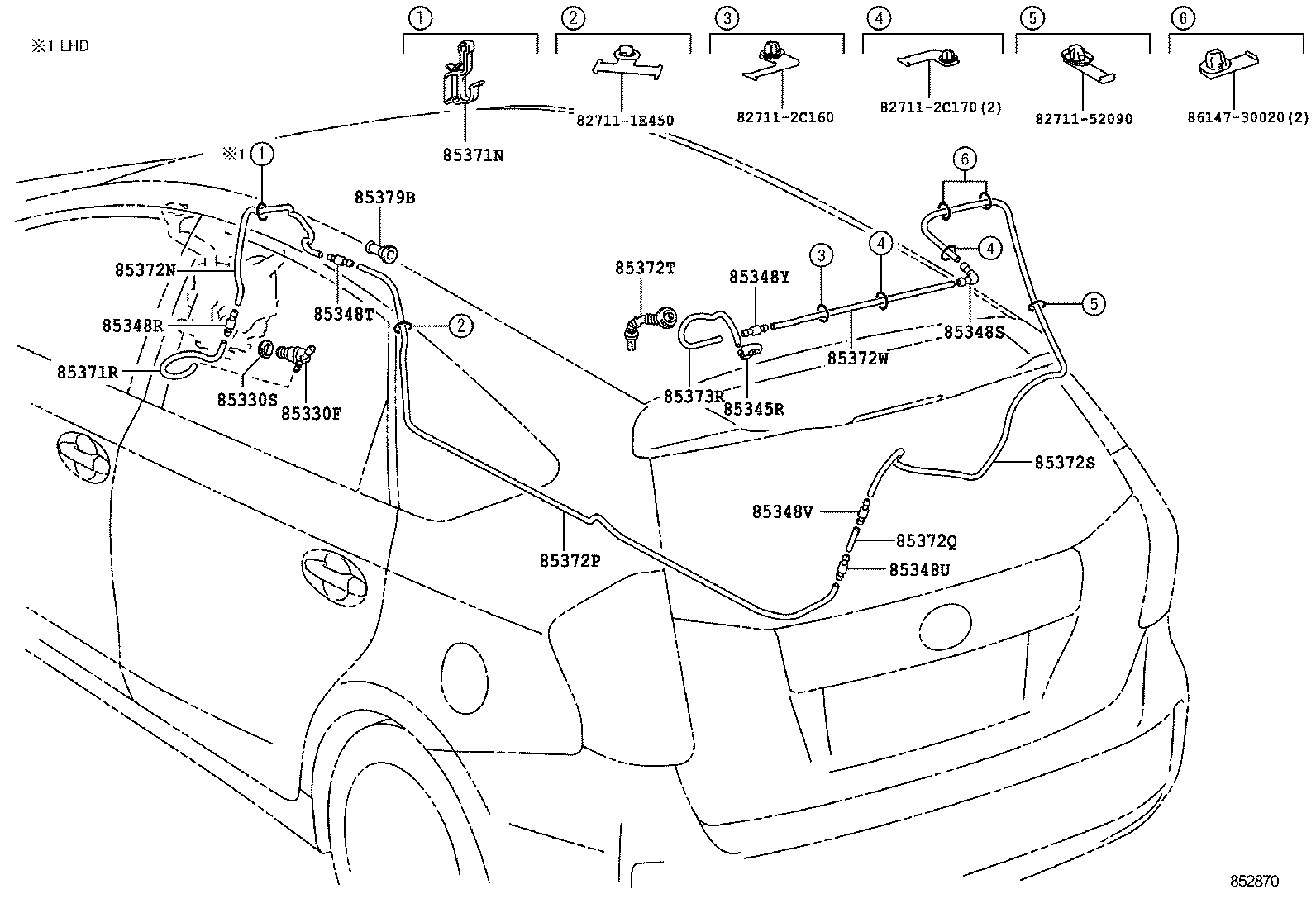 90099-62095 HOSE, REAR WASHER (FROM JOINT TO JOINT), NO.1 product image
