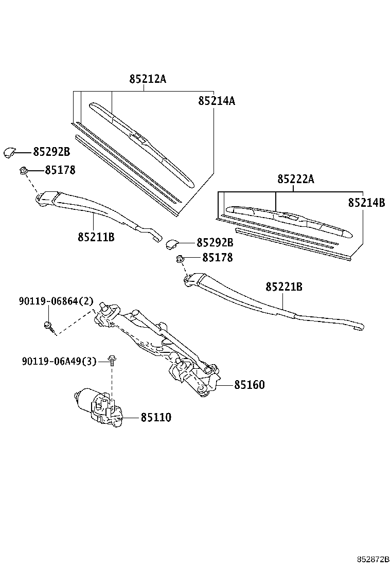 85212-12550 BLADE, FR WIPER, RH product image