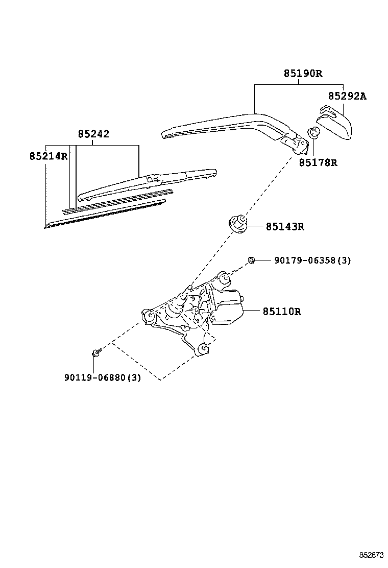 85143-13100 GROMMET, REAR WIPER MOTOR product image
