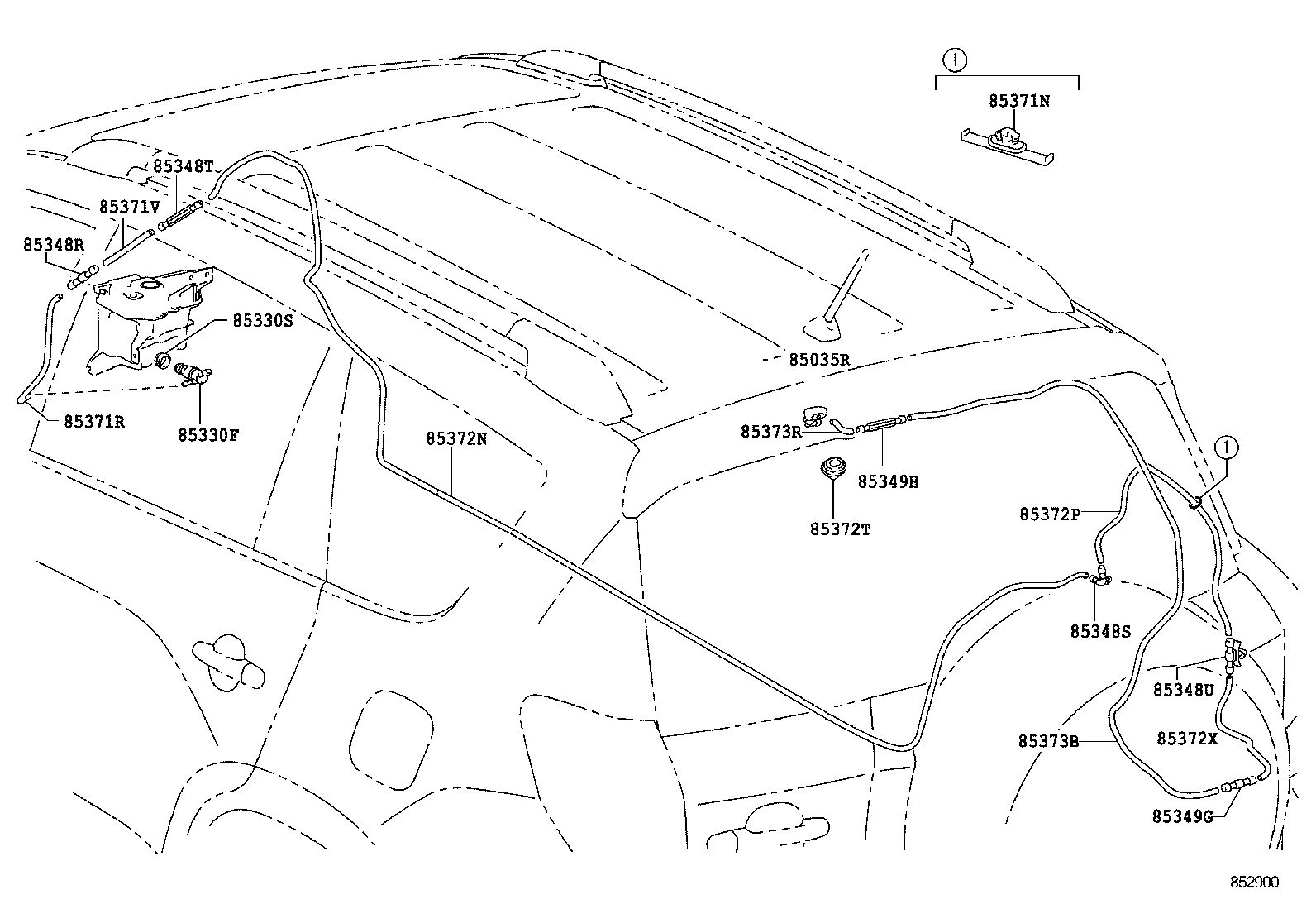 90068-59068 HOSE, REAR WASHER (FROM JOINT TO JOINT), NO.3 product image