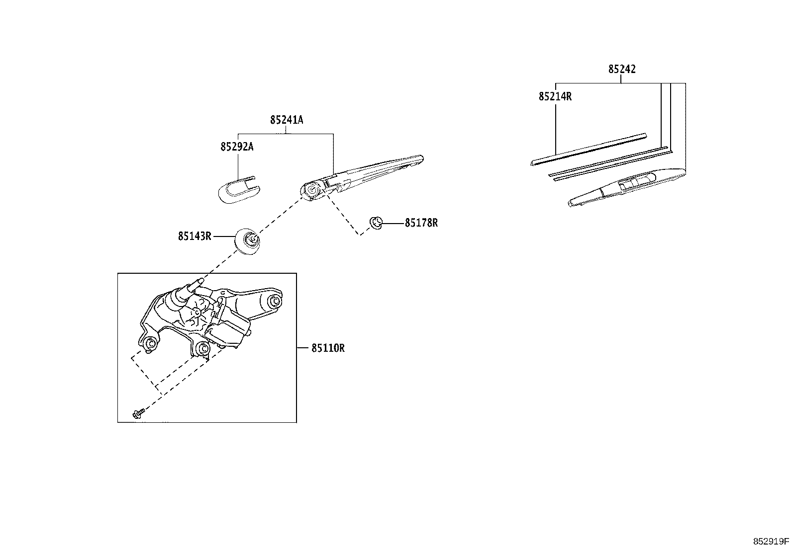 85242-02050 BLADE, RR WIPER product image